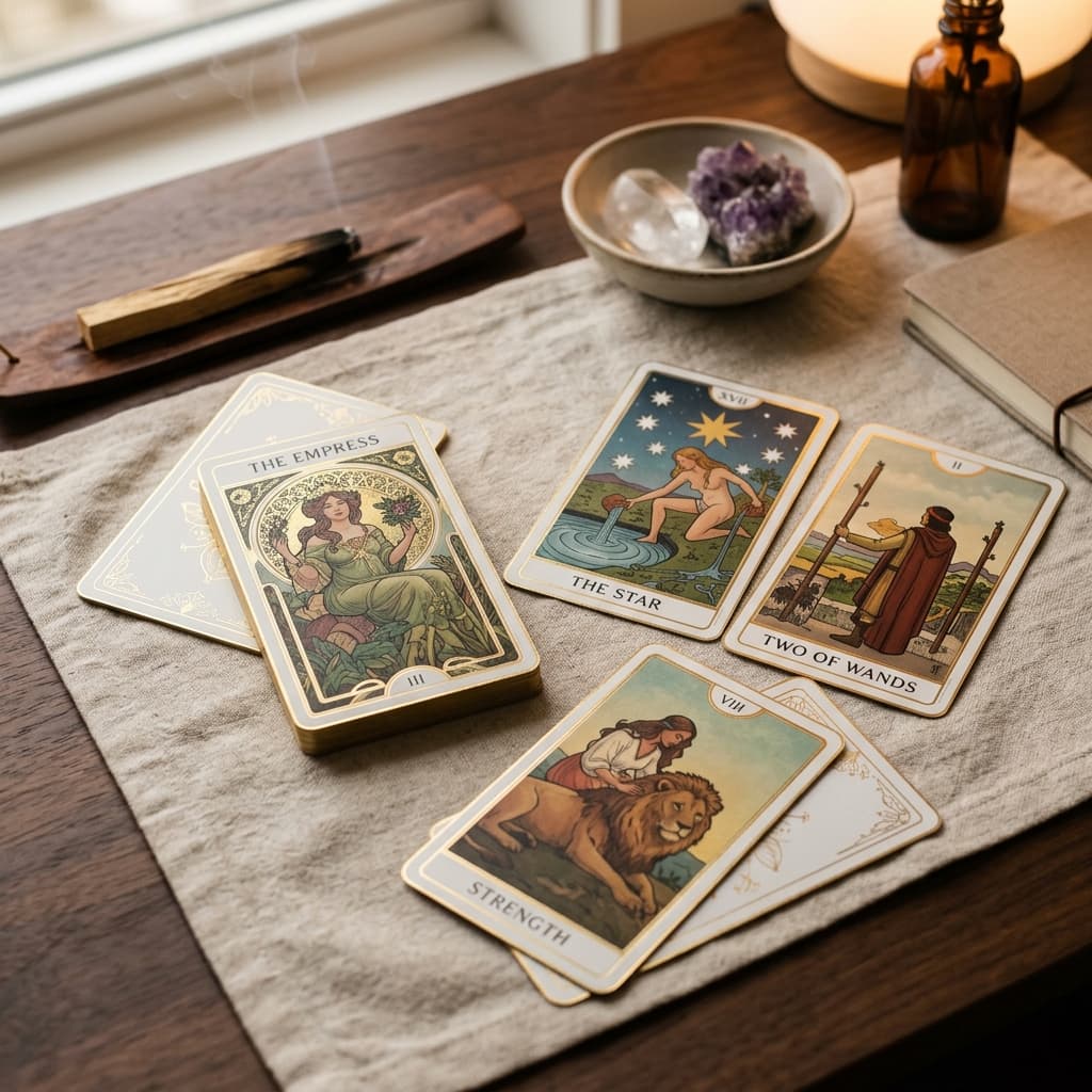 Tarot Cards on a clean desk